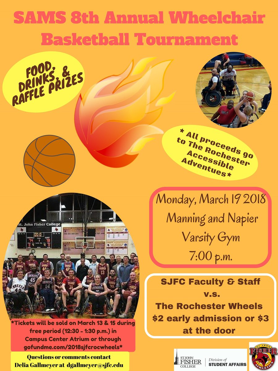 Everyone come out to SAMs 8th Annual Wheelchair Basketball Tournament next Monday @ 7pm‼️🏀