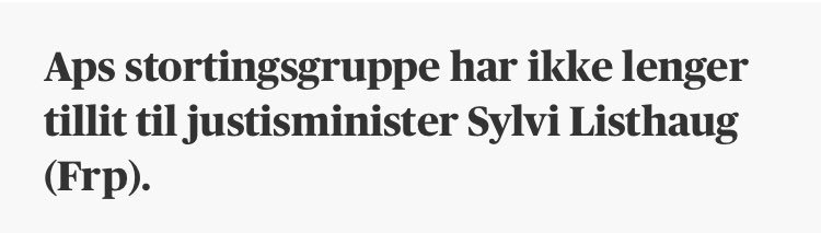 eottosen's tweet photo. Har @Arbeiderpartiet noen gang hatt tillit til Sylvi Listhaug? (Lurer på om ikke det er en tabbe å gjøre en viktig debatt om saklighet og retorikk til noe som lett oppfattes som politisk spill). https://t.co/A11Xxhkanj