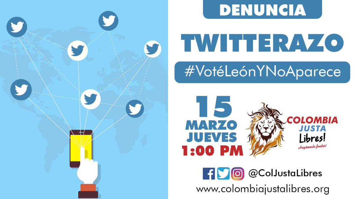 ColombiaJustaLibres (@_coljustalibres) on Twitter photo Nuestra vos tiene que ser escuchada , Si Dios es con nosotros quien contra nosotros @ceaclo <a href="/LiliaCalderonCJ/">Lilia María Calderón</a> @JhonMiltonR @joveneslibresco <a href="/BogotaET/">EL TIEMPO Bogotá</a> <a href="/ColJustaLibres/">Colombia Justa Libres</a> por una colombia justa y libre #VotéLeónYNoAparece Nuestra vos tiene que ser escuchada , Si Dios es con nosotros quien contra nosotros @ceaclo <a href="/LiliaCalderonCJ/">Lilia María Calderón</a> @JhonMiltonR @joveneslibresco <a href="/BogotaET/">EL TIEMPO Bogotá</a> <a href="/ColJustaLibres/">Colombia Justa Libres</a> por una colombia justa y libre #VotéLeónYNoAparece