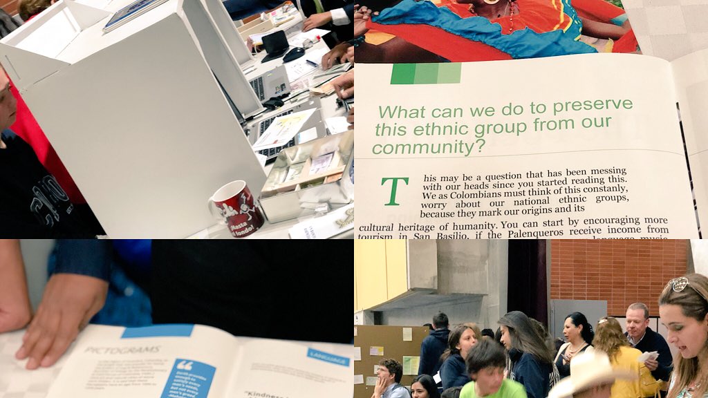 standofficialEU's tweet photo. Stage 1 Purpose & Challenge:2nd-5th Ss together plan event w/over 500 participants to showcase math, Colombian culture, the power of food in their culture, & cultural preservation magazines that are headed to U.S. schools. #globaled #TeachSDGs #hqpbl #education #duallanguagechat https://t.co/f5LzdBtYiO