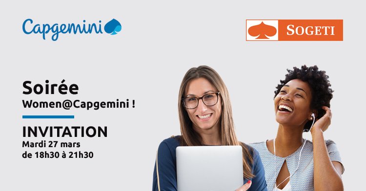 sfouille's tweet photo. 📅Paris-27/03 Elles sont incroyables et ont choisi #Capgemini ! Puisque vous l'êtes aussi, laissez parler vos envies et venez échanger avec nous lors de cette grande soirée networking #WomanAtCapgemini. #Intrapreneure #Job c @FemmesduNum. Inscription ➡️ https://t.co/vlMFsRTYLL https://t.co/OoBi182q10