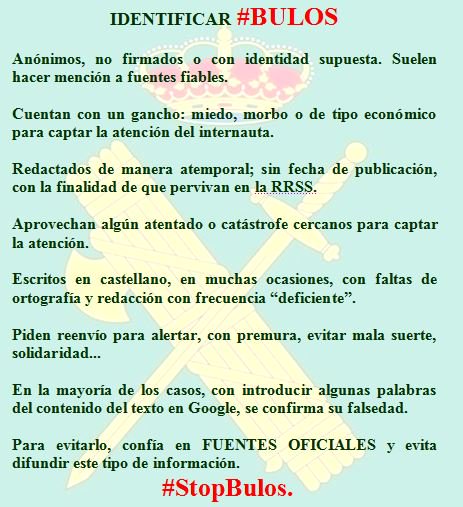 guardiacivil's tweet photo. ¡Cada día un nuevo #bulo sale a la luz! 📩 🤳 🤢
Menos mal que sabes detectarlo a tiempo y no braseas a tus contactos. ¿O no? 🤔
 
#StopBulos  ¡NO! más #bulos. Sigues estos consejos 👇 https://t.co/h9nkSkA8Q1