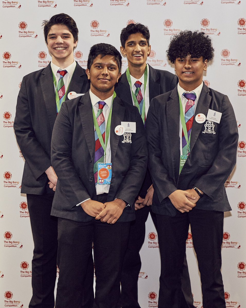 BigBangUKSTEM's tweet photo. Well done! Winners of the Intermediate Engineering Category in The Big Bang Competition are Rushil Patel, Benjamin Piggott, Aaron Erickson, Darren Da Silva from @StWilfridSchool with their project Mindmote. https://t.co/MOvf0n8yXI