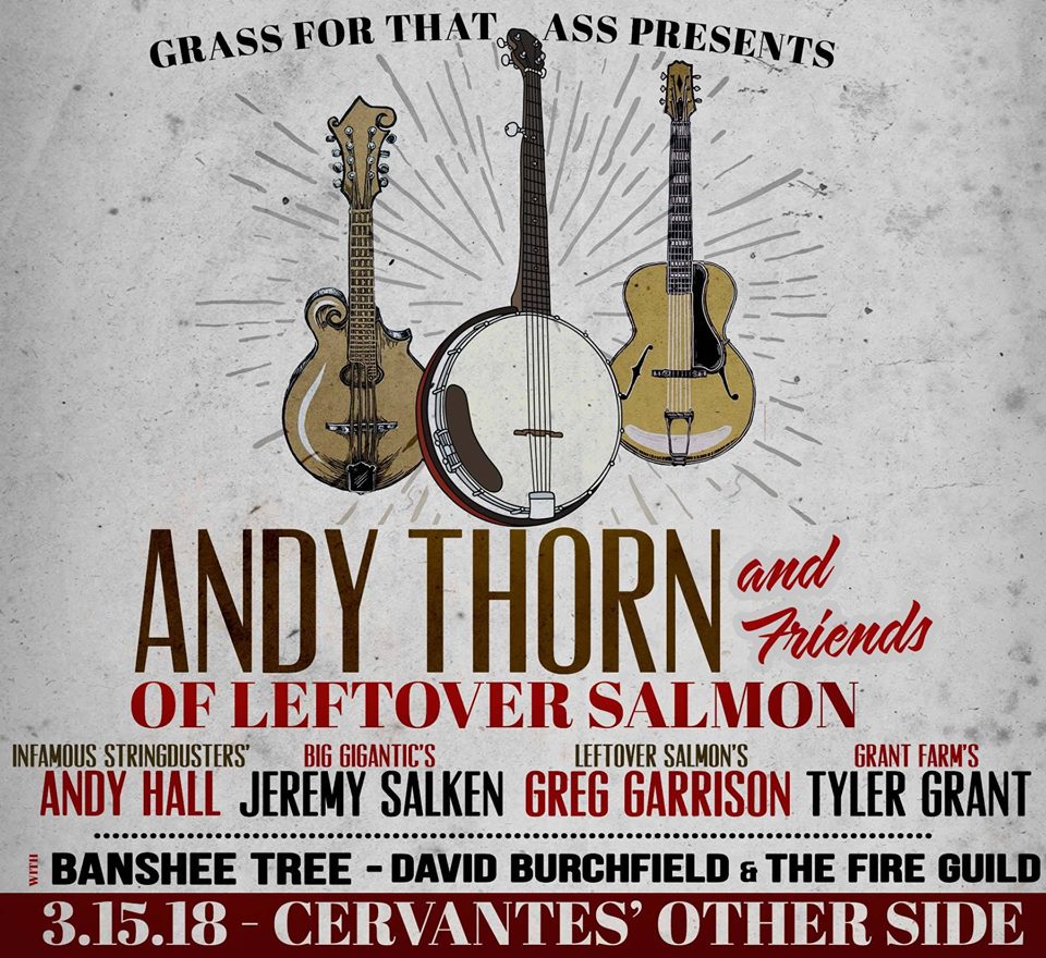 CervantesDenver's tweet photo. TONIGHT!
@CampoutForCause Presents #BluegrassThursdays at Cervantes' Other Side - #AndyThorn & Friends with #DavidBurchfieldAndTheFireGuild and #BansheeTree. See you there!
Doors: 7:00 pm / Show: 8:00 pm
Tickets: https://t.co/MCLuQAL7IV https://t.co/P0g10iE98O