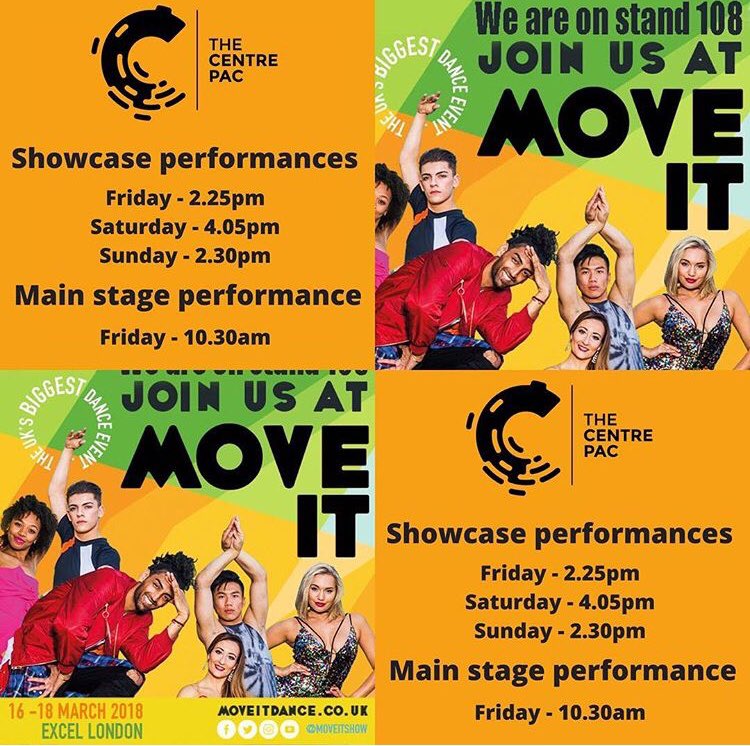 Come join @TheCentrePAC this weekend <a href="/MOVEITSHOW/">MOVE IT</a> on stand 108💥 
And find out what it’s like to be in something magical💫