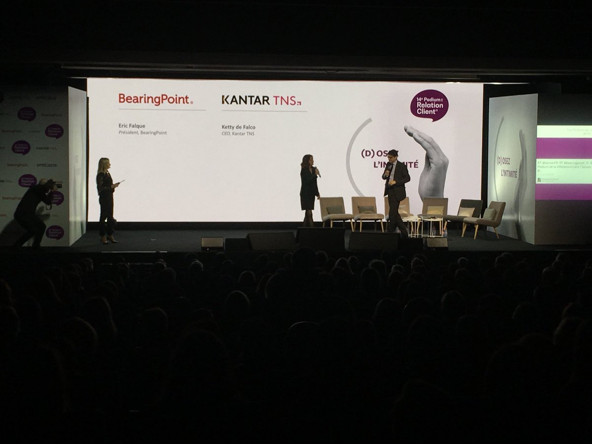 BearingPoint_FR's tweet photo. Eric Falque, Président de @BearingPoint_FR, &amp; Ketty de Falco, Présidente  de @KantarFR entrent en scène ! #PRC2018 https://t.co/nINfM8Mqga