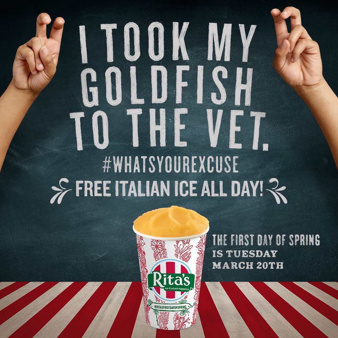 Save the Date! #RitasFirstDayofSpring FREE Italian Ice giveaway is one week away on Tuesday 3/20! Which flavors are you looking forward to the most?! #RitasofVisalia