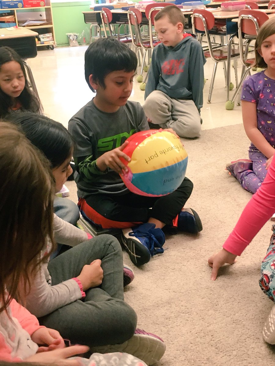MrsProctorPES's tweet photo. Using a beach ball to review for our story test tomorrow! #secondgrade https://t.co/TF0p2xNEDw