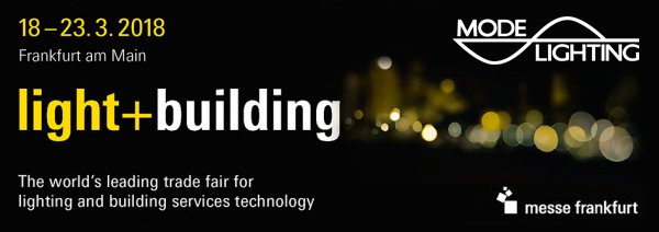 The Mode Lighting Team will be attending the Light + Building exhibition from the 18th - 21st March 2018.
To arrange a meeting please contact a member of our team: email sales@modelighting.com or call us on +44 (0) 1920 462121
We look forward to seeing you at the exhibition.