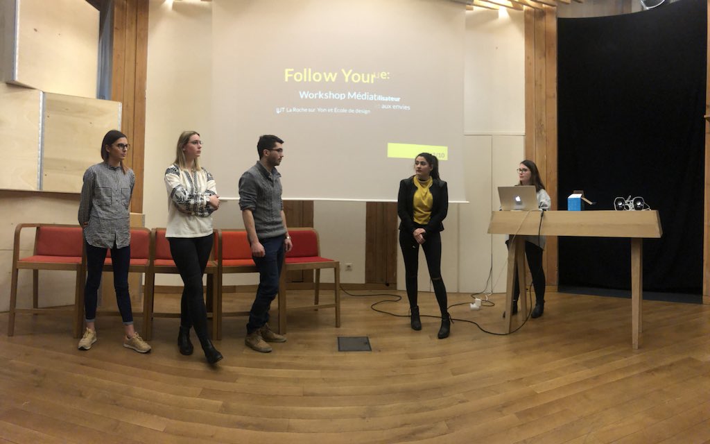 Présentation devant un jury de professionnels  des projets des muséographie interactive réalisé par les étudiants de <a href="/lecolededesign/">L'École de design Nantes Atlantique</a> et @UnivNantes #IutLaRocheSurYon