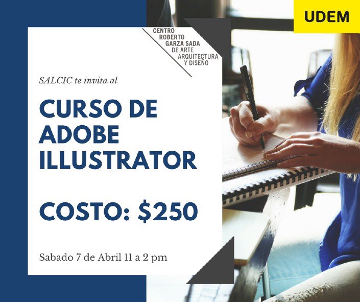 Salcic2017_2018's tweet photo. ¿Te interesa aprender más sobre la herramienta de Adobe Illustrator? 

¡No pierdas esta oportunidad! SALCIC te invita a este curso que se dará a cabo el Sábado 7 de Abril de 11 a 2 pm en el salón 3106 con un costo de $250!!! 
*Cupo Limitado*
¡Los esperamos! ☺️ https://t.co/UQTBI7riW3