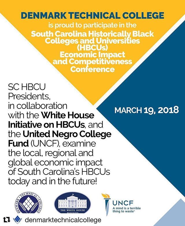 ChrisJHallSC's tweet photo. This historic occasion will bring all SC HBCU Presidents together for a one-of-a-kind Economic Competitiveness Conference and Press Conference. This important event brings together SC HBCU Presidents, UNCF and the White House!
.
.
#WeAreDTC #college #UNC… https://t.co/NstkLuPkBA https://t.co/hotlwEo1fV