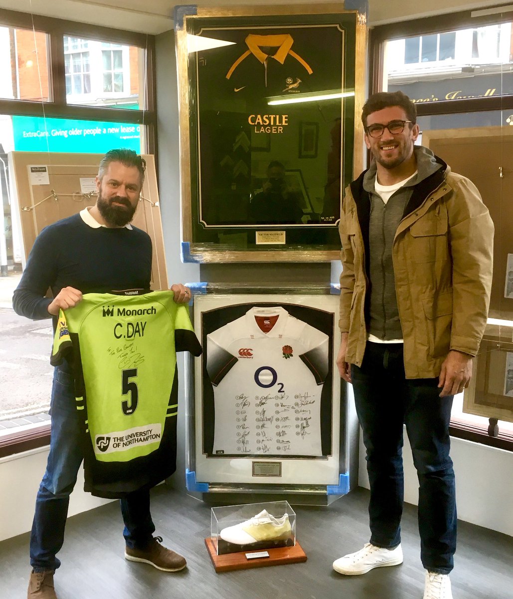 A big thanks to <a href="/christianday/">Christian Day</a> for popping in to see the progress on the shirts we’re framing for his <a href="/Day5Testimonial/">Christian Day</a> do coming up soon. 

Privileged to be able to help and we hope they raise lots for 2 wonderful charities, <a href="/NiamhsNextStep/">Niamh’s Next Step CIO 💜</a> and <a href="/LinkupwithLeon/">Leon Barwell Fdn.</a>