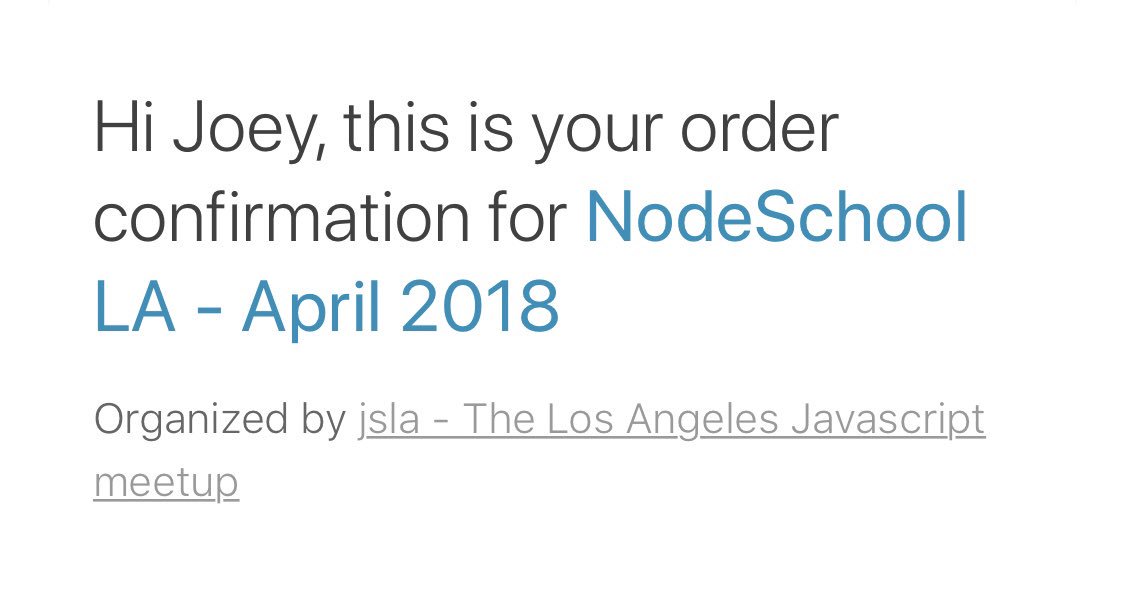 javascriptjoey's tweet image. Just got my tickets for @nodejs school in April ! Thanks @JavaScriptLA  can’t wait #javascript #nodejs #javascriptandchill #fullstack #softwaredevelopment #javascriptla