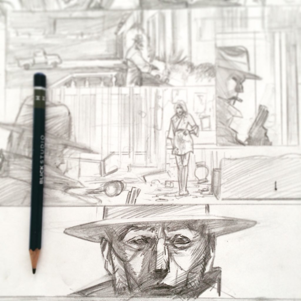 Savage_Inks's tweet photo. Penciling some noir panels &amp; stuff #WIP #Comics #makingcomics #noir https://t.co/36eRh1SwPZ