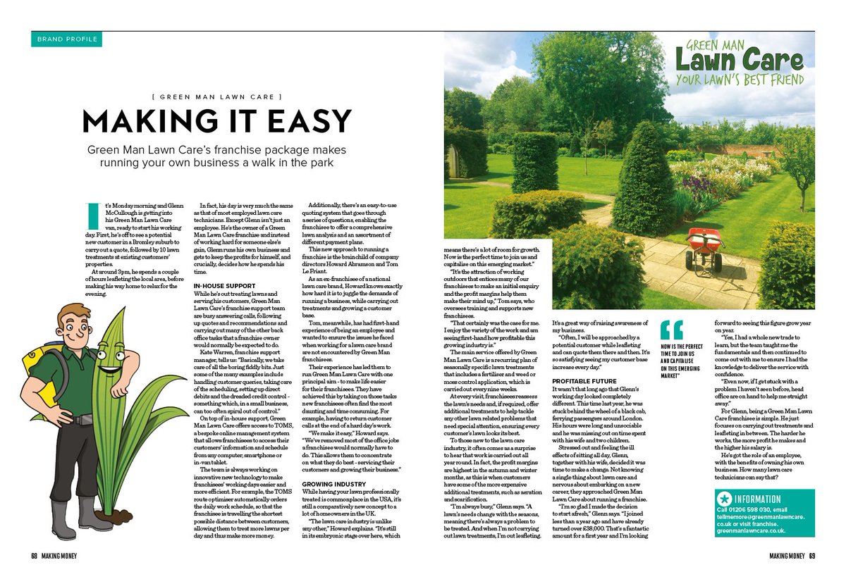 TTFranchising's tweet photo. #ThrowbackThursday Looking back at our feature in Making Money magazine (@businessden). Find out how we make life easy for our franchisees - you focus on the job while we do all the niggly office tasks, leaving your evenings &amp; weekends free!
https://t.co/2fZfMk5fc2 https://t.co/havBPhkBVn