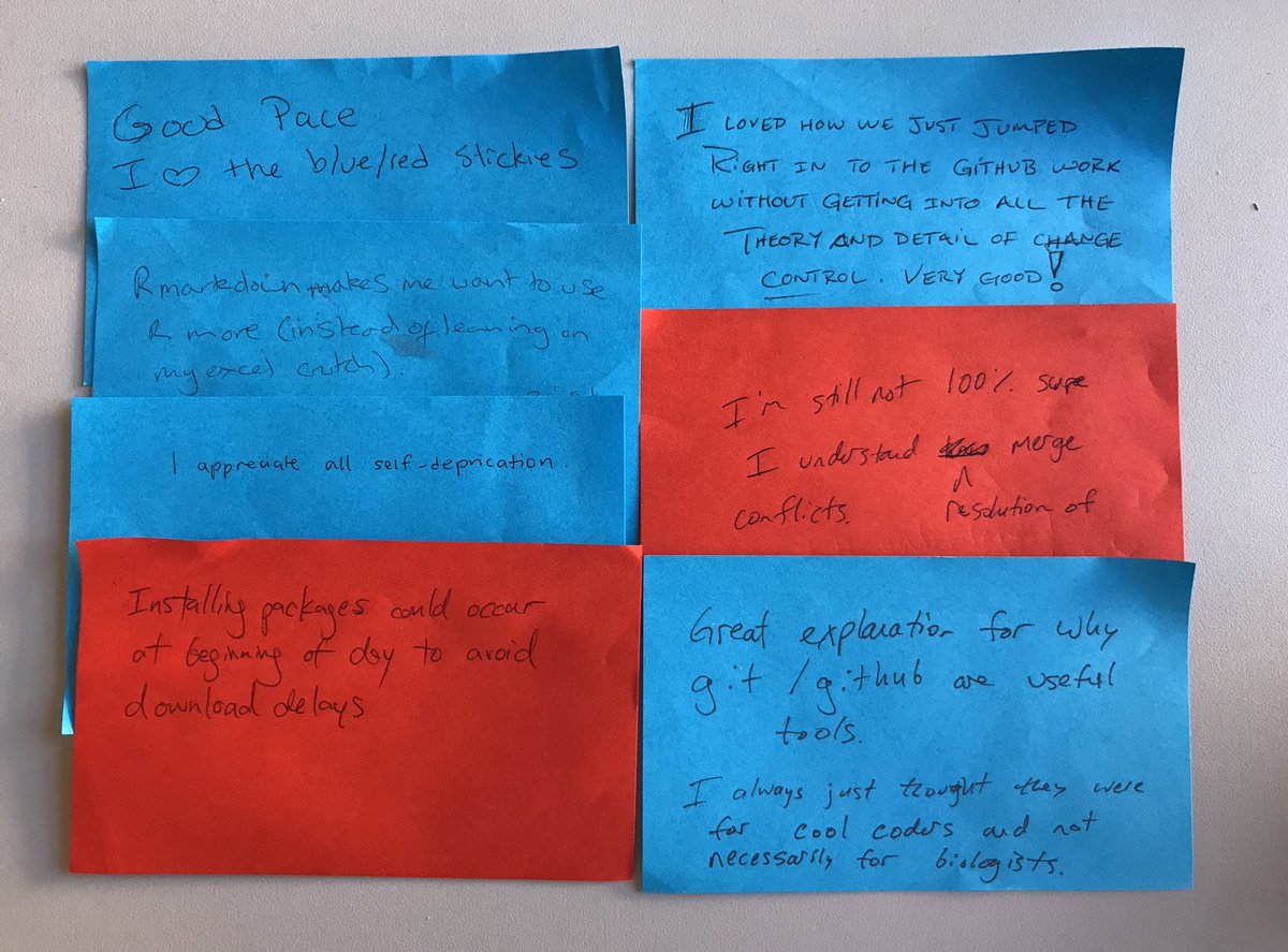 Jeanette Clark (@sjeanetteclark) on Twitter photo Awesome good (blue) and needs-improvement (red) feedback from the <a href="/CrescyntRCN/">CRESCYNT</a> data integration workshop at <a href="/nceas/">ِ</a>! <a href="/juliesquid/">Dr Julia Stewart Lowndes @juliesquid@fosstodon.org</a> <a href="/brunj7/">Julien Brun</a> #coralreefs #rstats #github Awesome good (blue) and needs-improvement (red) feedback from the <a href="/CrescyntRCN/">CRESCYNT</a> data integration workshop at <a href="/nceas/">ِ</a>! <a href="/juliesquid/">Dr Julia Stewart Lowndes @juliesquid@fosstodon.org</a> <a href="/brunj7/">Julien Brun</a> #coralreefs #rstats #github