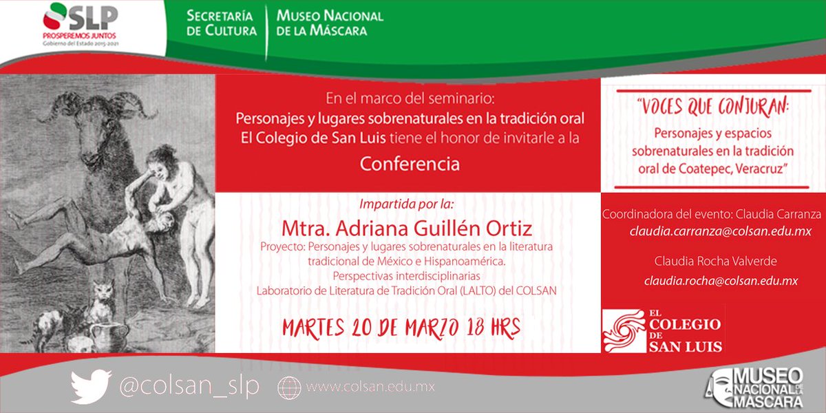 MuseoMascara's tweet photo. Éste martes 20 de Marzo de 2018, ven a la conferencia al Museo Nacional de la Máscara. https://t.co/jCfi6gnOyz