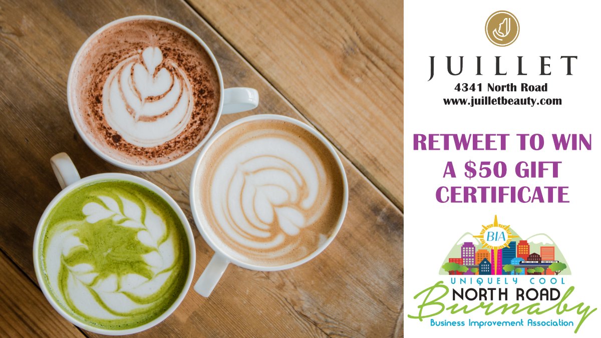 NorthRoadBIA's tweet photo. RT to win! We are giving away not one, but TWO $50 gift certificates to Juillet Cafe.
Find us on Facebook and Twitter for even more ways to enter.
#Burnaby #VisitNorthRoad #UniquelyCool #YVR https://t.co/argy4eP2es