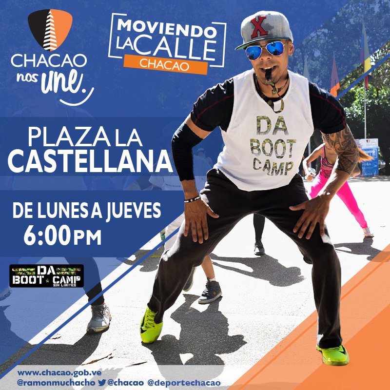 DeporteChacao's tweet photo. Esta tarde #MoviendoLaCalle activa las clases más intensas de #DAbootcamp en la Plaza #LaCastellana. 💪 https://t.co/Sjd9RHwHQD