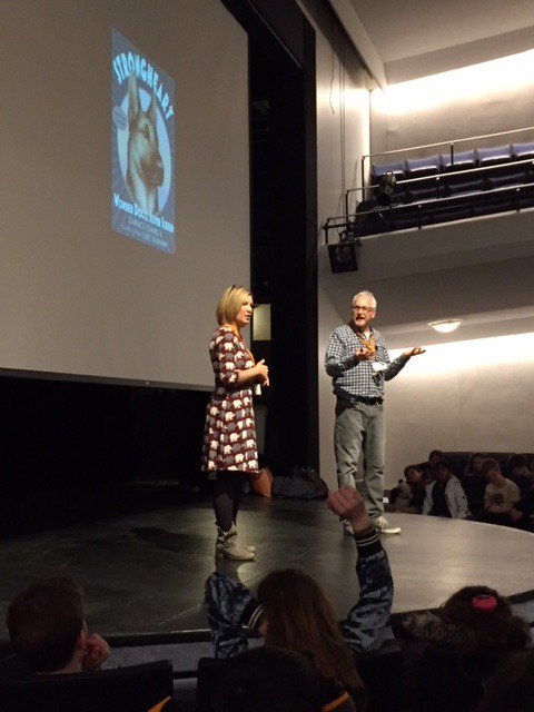 LatinLibrarians's tweet photo. Many thanks to @candacemfleming  and #EricRohmann for visiting our school and discussing their new book Strongheart! The kids had a blast! https://t.co/ZWhv58NV8S
