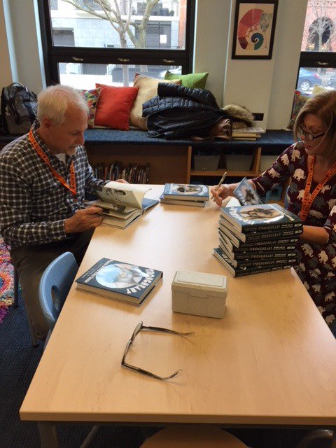 LatinLibrarians's tweet photo. Many thanks to @candacemfleming  and #EricRohmann for visiting our school and discussing their new book Strongheart! The kids had a blast! https://t.co/ZWhv58NV8S
