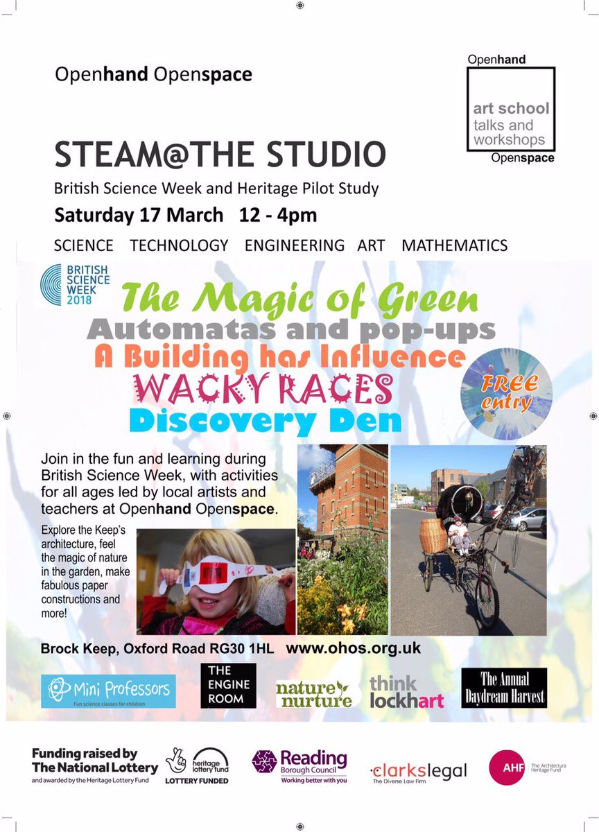engineroomsite's tweet photo. So happy to be part of this @OhosInfo Saturday 17th March with @thinklockhart @NatureNurture_  @Miniprofessors @nickjgarnett 
#BritishScienceWeek2018 https://t.co/pbAsgnBR1y