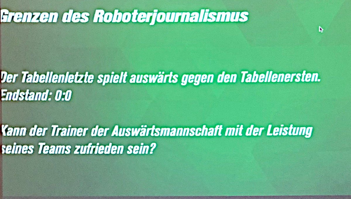 gunnarjans's tweet image. Noch schreibt die AI vom #Reportexpress sehr sachlich und nüchtern. Aber die Macher der App für Fußball- #Roboterjournalismus arbeiten schon an einem Feature, das sie „parteiisch“ nennen. Also doch was für die Fans des #tsv1860  @BJVde