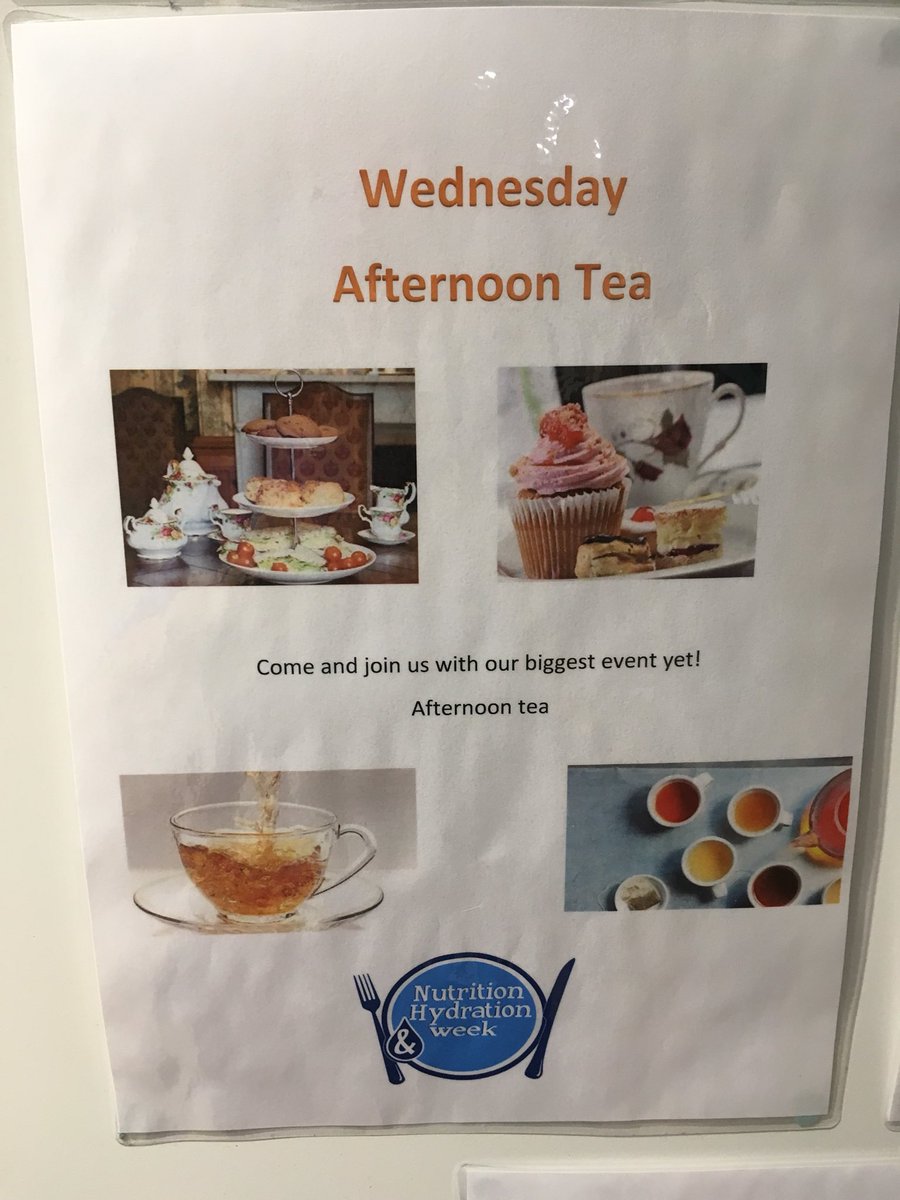 Nutrition and hydration week continues on CFU with afternoon tea on Wednesday <a href="/NUH_Respiratory/">NUHRespiratory</a> <a href="/InaSobaleva/">Ina</a> #NutritionandHydrationWeek