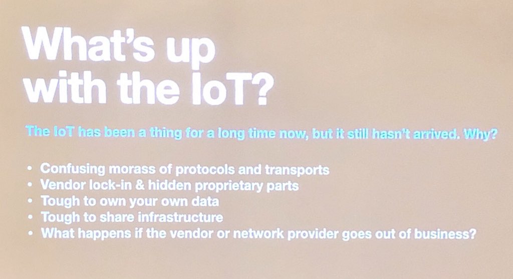 avocadoSuperFan's tweet image. Self proclaimed block chain skeptic @potsdamnhacker talks 100% open source no patent public IoT network facilities using blockchain #CodeBEAMSF