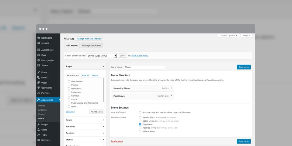 AudioTheme's tweet image. Each band and artist has different needs when it comes to displaying certain media. See how content organization can play a large role in your fans experience on your website. buff.ly/2t1wF03

#webdesign #diymusician #musicians