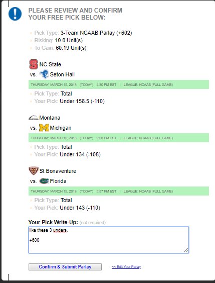 WLMMVIP18's tweet image. Like these 3 Unders 
2.5U each (2.75&amp;gt;2.5)
1U on the +600 parlay