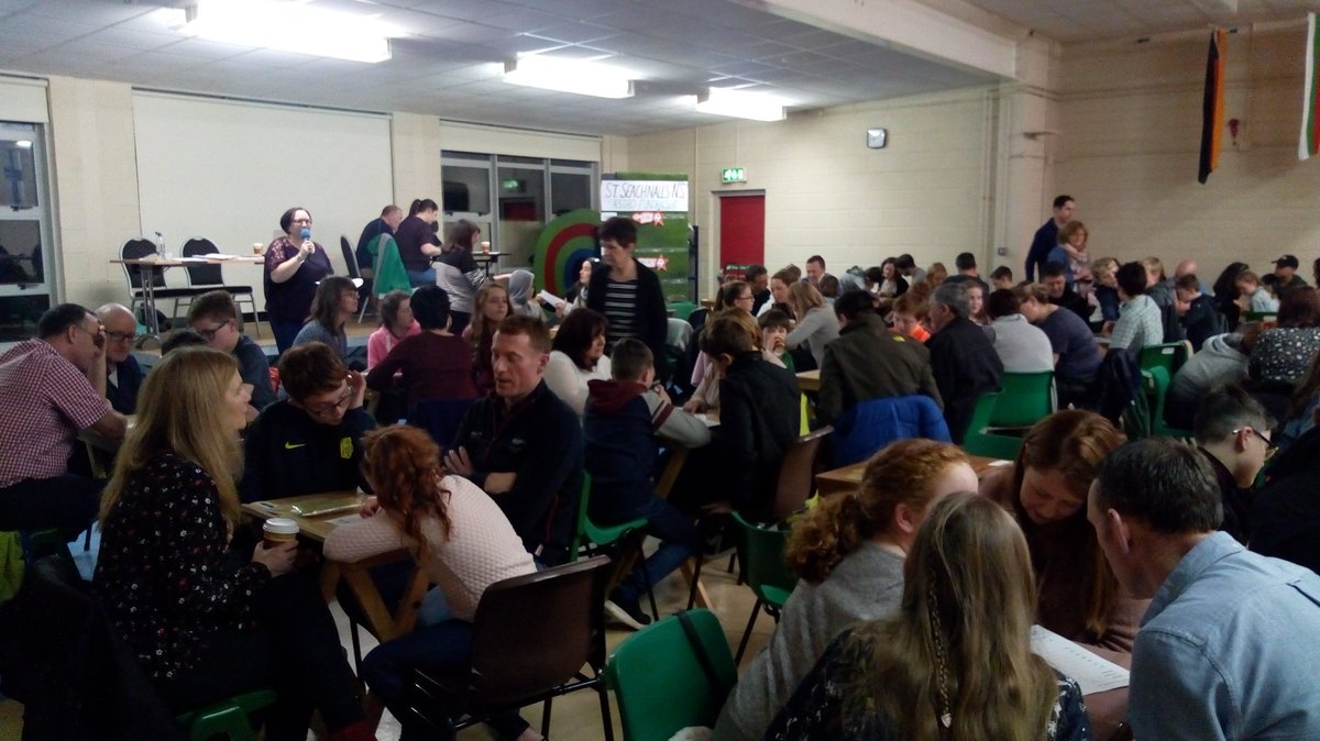 StSeachnalls's tweet photo. Great turn out at the Brainy Bunch Quiz tonight in St. Seachnalls. All funds raised will go towards our Astro Turf. Best of luck everyone! https://t.co/ZYUvC94MzE
