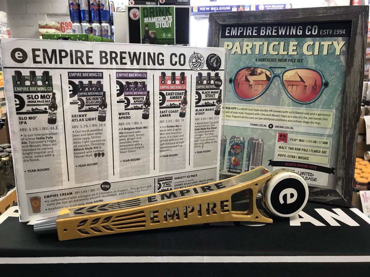 TiffanyGRogers's tweet photo. Come out to Oliver’s in Albany today, we’ll be sampling until 7pm! @empirebrew #ParticleCity #BlackMagicStout #SkinnyAtlasLight #SloMoIPA @SaratogaEagle #albany #beersampling @OliversBrewCrew https://t.co/UMM1ATWcXi