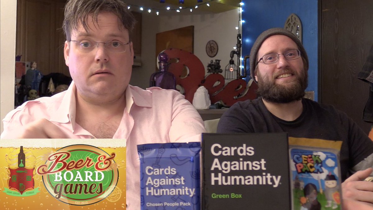 beerandboard's tweet image. We played the new Cards Against Humanity Green Box and it was really funny. Plus Matt wore a pink shirt! youtube.com/watch?v=ZNqHJo…