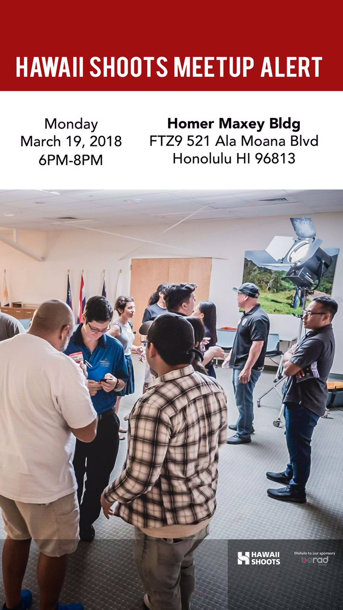 HawaiiShoots's tweet photo. Stoked for our next meet up on Monday!
3/19 | 6-8pm at The Zone
521 Ala Moana Blvd 96813
Be sure to invite a friend 🤙🏻 https://t.co/uFoFYYCf3T