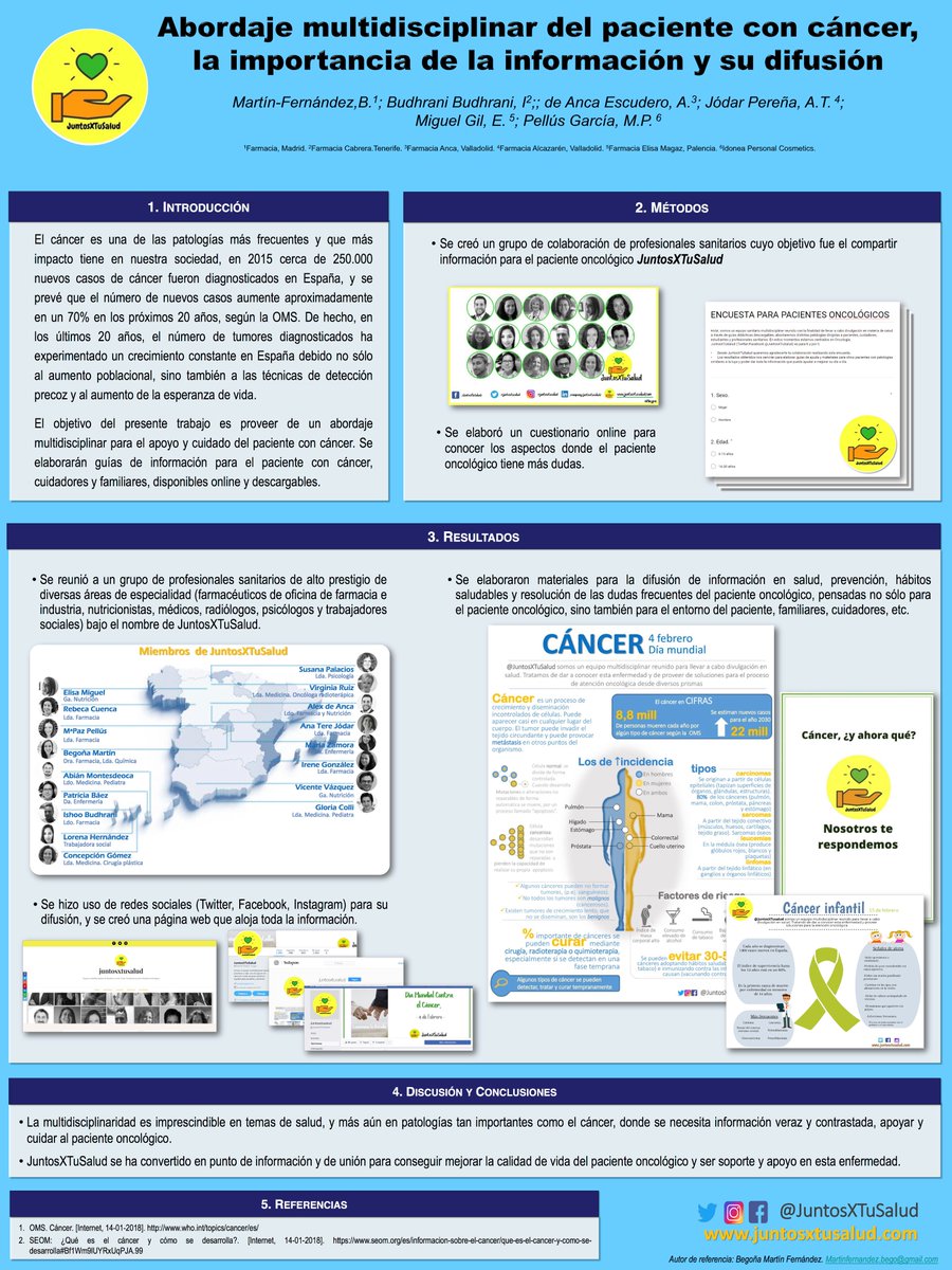 Feliz y Orgulloso...!

➡️ "Abordaje multidisciplinar del paciente con cáncer, la importancia de la información y su difusión" ⬅️

Comunicación de <a href="/JuntosXTuSalud/">JuntosXTuSalud</a> en <a href="/infarma_es/">Infarma</a> 2018 ✔️

#JuntosXTuSalud #Salud
#Enfermería #Medicina #Farmacia