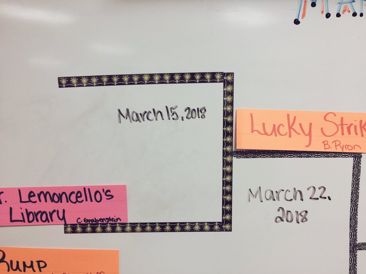 MsBazar5th's tweet photo. Day 1 in the books for our #2018bookmadness! Game 1 went into OT with Lucky Strike defeating Mr. Lemoncello 12-11! Game 2: a landslide victory for Land of Stories: Wishing Spell when it took out Katieโs Trunk 22-1! @chriscolfer @BobbiePyron #awesomein5th #4theloveofreading https://t.co/LIVtBHVHk8