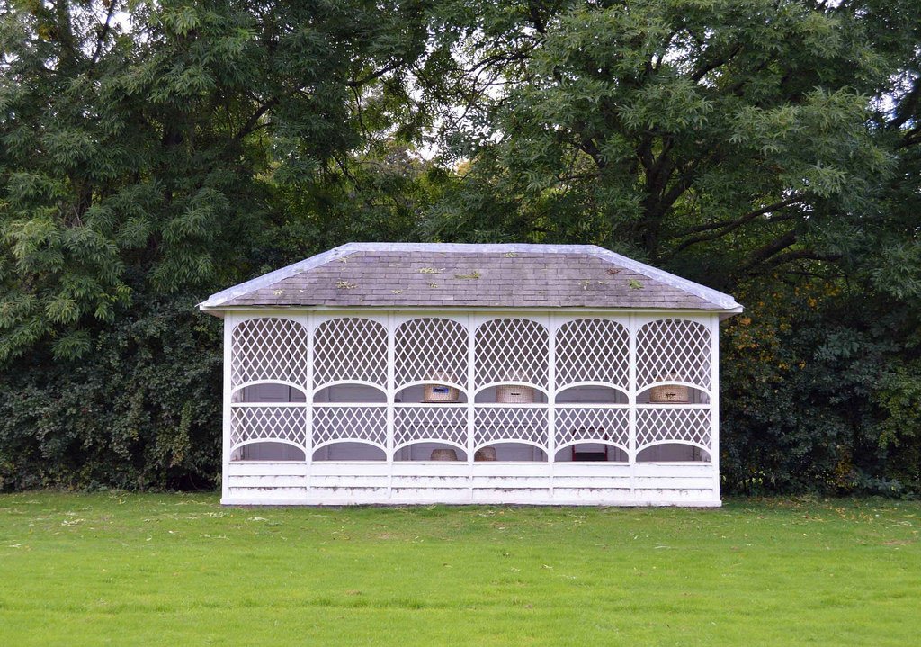 The great estates would of course built their bee houses in their own style, to match. The one at Attingham in England is a beautiful example, early 19th century and originally placed in the estate orchard, one of only two remaining Regency bee houses in the country.