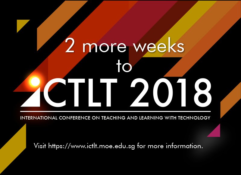 iCTLT18's tweet image. 2 more weeks to iCTLT 2018! What do you wish to learn at the conference? Do share with us! ictlt.moe.edu.sg #ictlt18 #edsg #edtech #edchat #k12