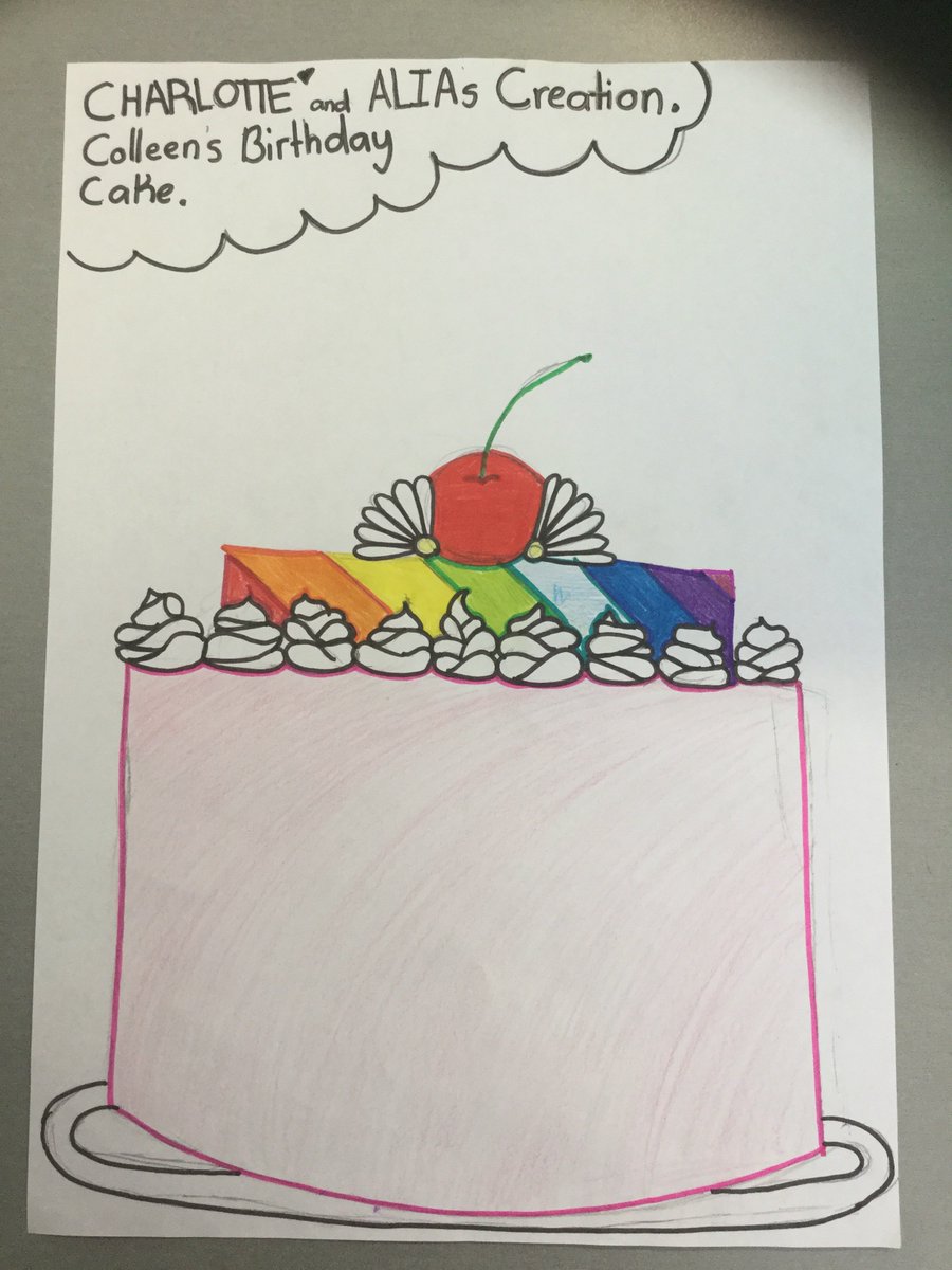 WPSroom5's tweet photo. We made Colleens birthday cake 
-Charlotte + Alia https://t.co/zir7jVU4y9