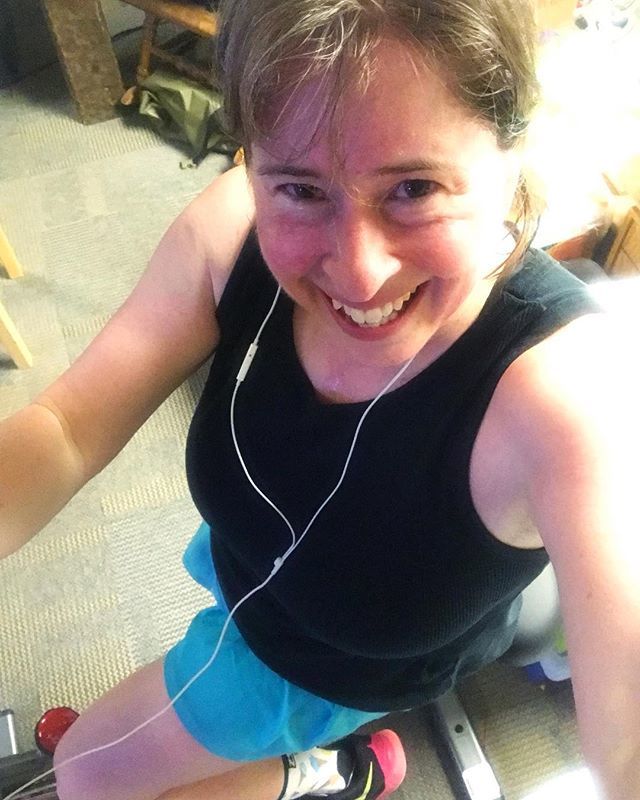 MrsGlass's tweet photo. Cause I had to cut my workout short this am. So another 10 cycling miles in the bank. (17.5 for the day) ๐๐๐ป #fitfam #spinning #sweatsesh .
.
.
.
.
.
.
.
.
#Cardio #spinclass #fitover40 #homegym #cycling #peletonapp https://t.co/HOTIw3Hmcj https://t.co/yWBOIoVte1
