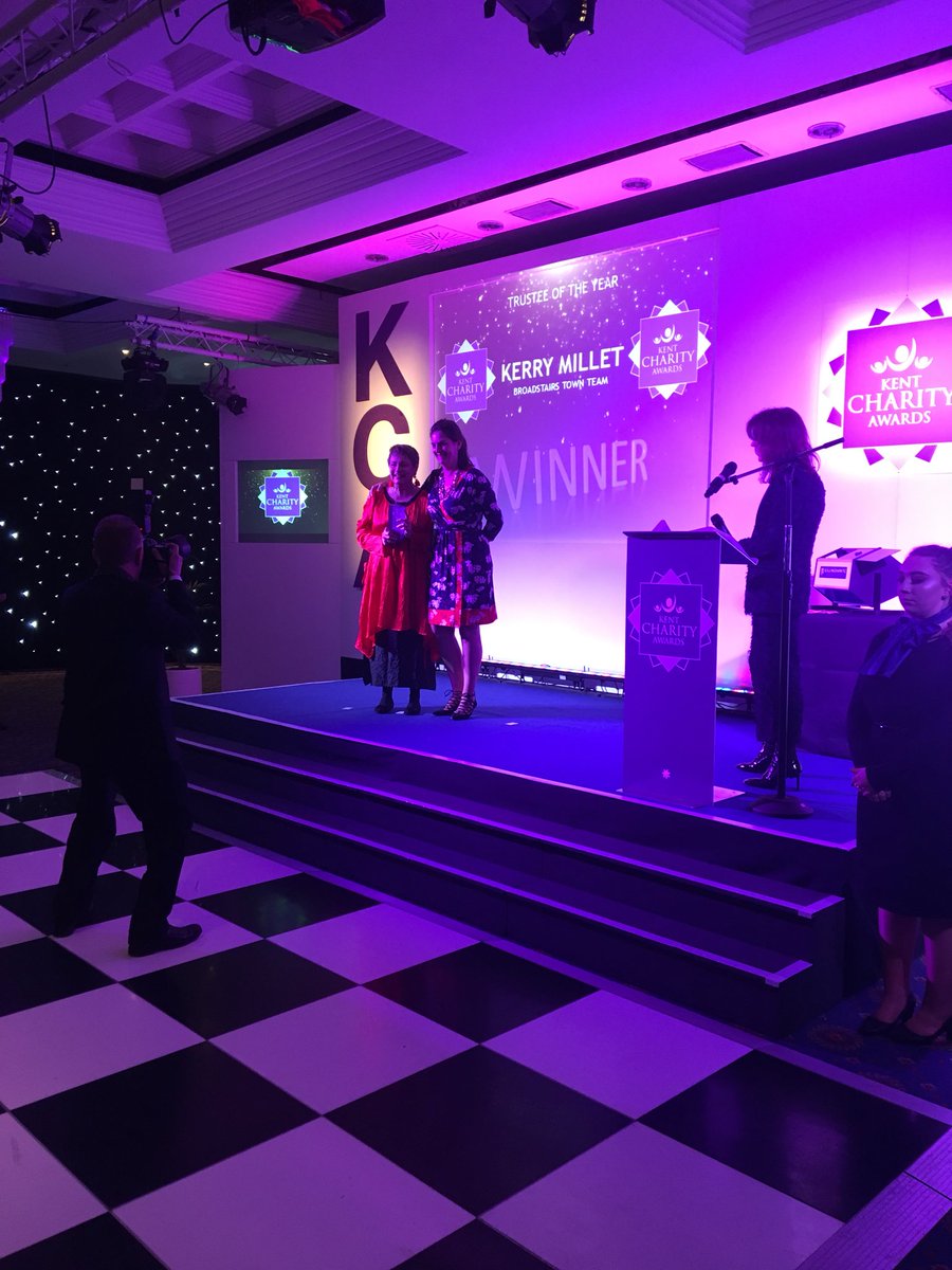 Now Natalie Smith from <a href="/KentCommunity/">Kent Community Foundation</a> presents the Trustee of the Year to Kelly Millett from <a href="/BroadieTownTeam/">BroadstairsTownTeam</a> <a href="/broadietownshed/">Shedders</a> Well done Kelly! #kca18