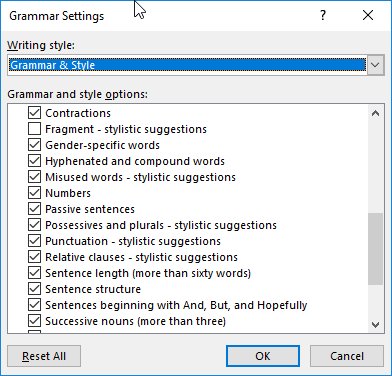 Also note: Word/Outlook 2016 now have EXTENSIVE but DEFAULT OFF grammar and sentence styling assistance. You don't need writing assistance tools like Grammarly.Most 3rd-party Windows utilities are just duplicated features.