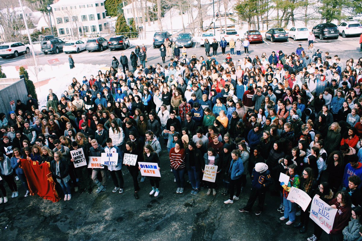 LindseyPeicott's tweet photo. Still in awe of this incredible moment. One day late but not even Mother Nature could silence our voices. The strength, bravery & determination of Gen Z will change the world. We are the future #NationalWalkOutDay #StudentsForRegulation #NeverAgain https://t.co/GX7s9Xp7Gd