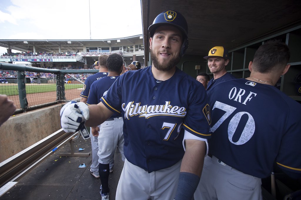 Brewers's tweet photo. FINAL: Rangers 6, #CactusCrew 5. A 9th inning rally highlighted by a @dhoulio 3-run homer tied the game in the 9th. #MILatTEX https://t.co/oK8qBgaEwa