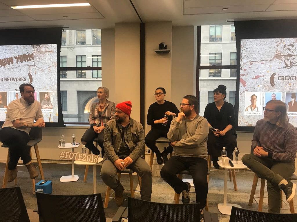 mistereatgalway's tweet photo. Our panel @FoodOnTheEdge @LinkedIn @Gatherandgather #FOTENYC #FOTE2018 https://t.co/BbSzV2l0SQ