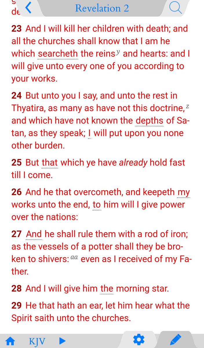 T0talSanity's tweet image. Revelation 2:26-27
And he that overcometh, and keepeth my works unto the end, to him will I give power over the nations: And he shall rule them with a rod of iron; as the vessels of a potter shall they be broken to shivers: even as I received of my Father.#TheRealJesus #WordofGod