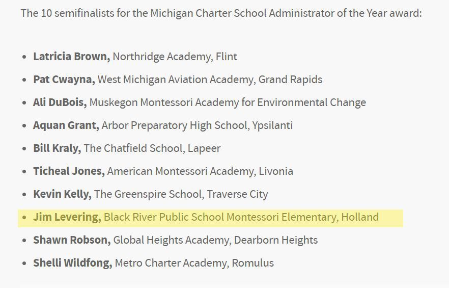 GVSUCSO's tweet photo. Congratulations to Jim Levering, Mara Magyarosi-Laytner and Ben Talsma for being named semifinalists for @MICharters 2018 Charter Teacher and Administrator of the Year awards! @blackriverrats @HFLI @HFASCSPrincipal https://t.co/RjW4eVpBEP
