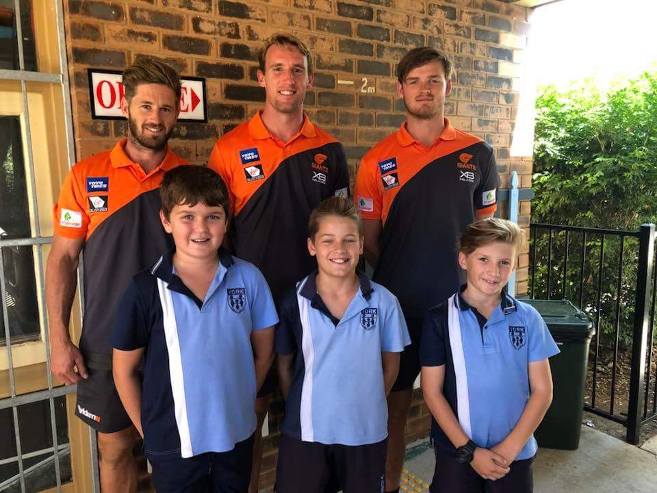 AFLGWS's tweet photo. @GWSGIANTS at York Public School with their 3 Zone PSSA representatives https://t.co/mir7skOBCg